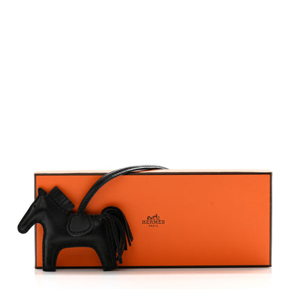 Hermes Milo Lambskin Grigri Rodeo Horse Bag Charm PM So Black 5 of 5