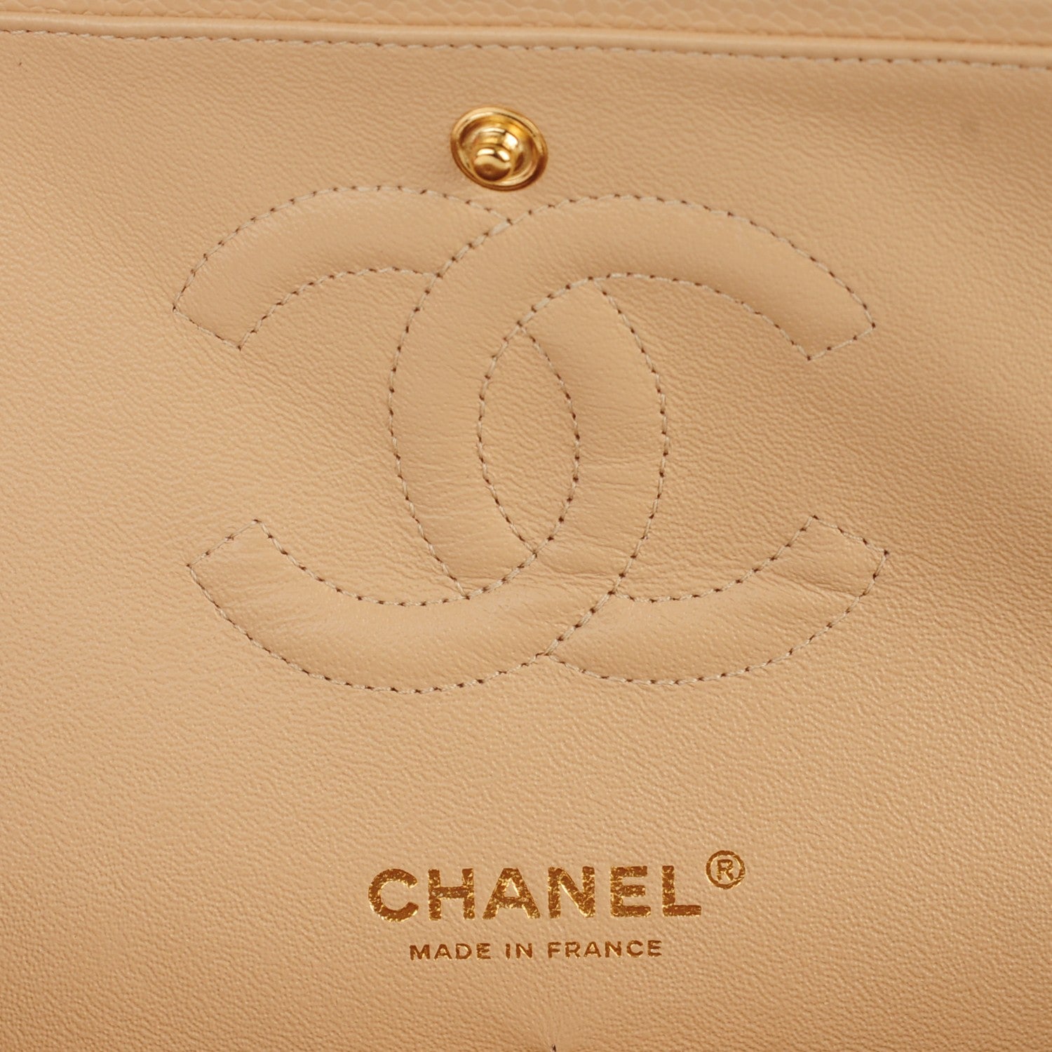Chanel Caviar Quilted Medium Double Flap Beige Clair 6 of 9