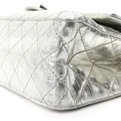 Chanel Metallic Striped Calfskin 2.55 Reissue 226 Flap Silver Silver 10 of 10