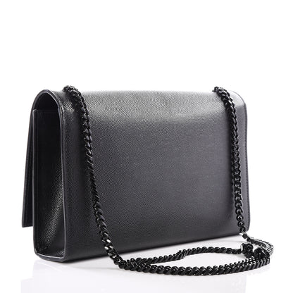 Saint Laurent Grain De Poudre Medium Classic Monogram Kate Satchel Black 2 of 11