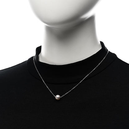 Mikimoto 18K White Gold Akoya Cultured Pearl 8-8.5mm Single Pendant Necklace 2 of 7