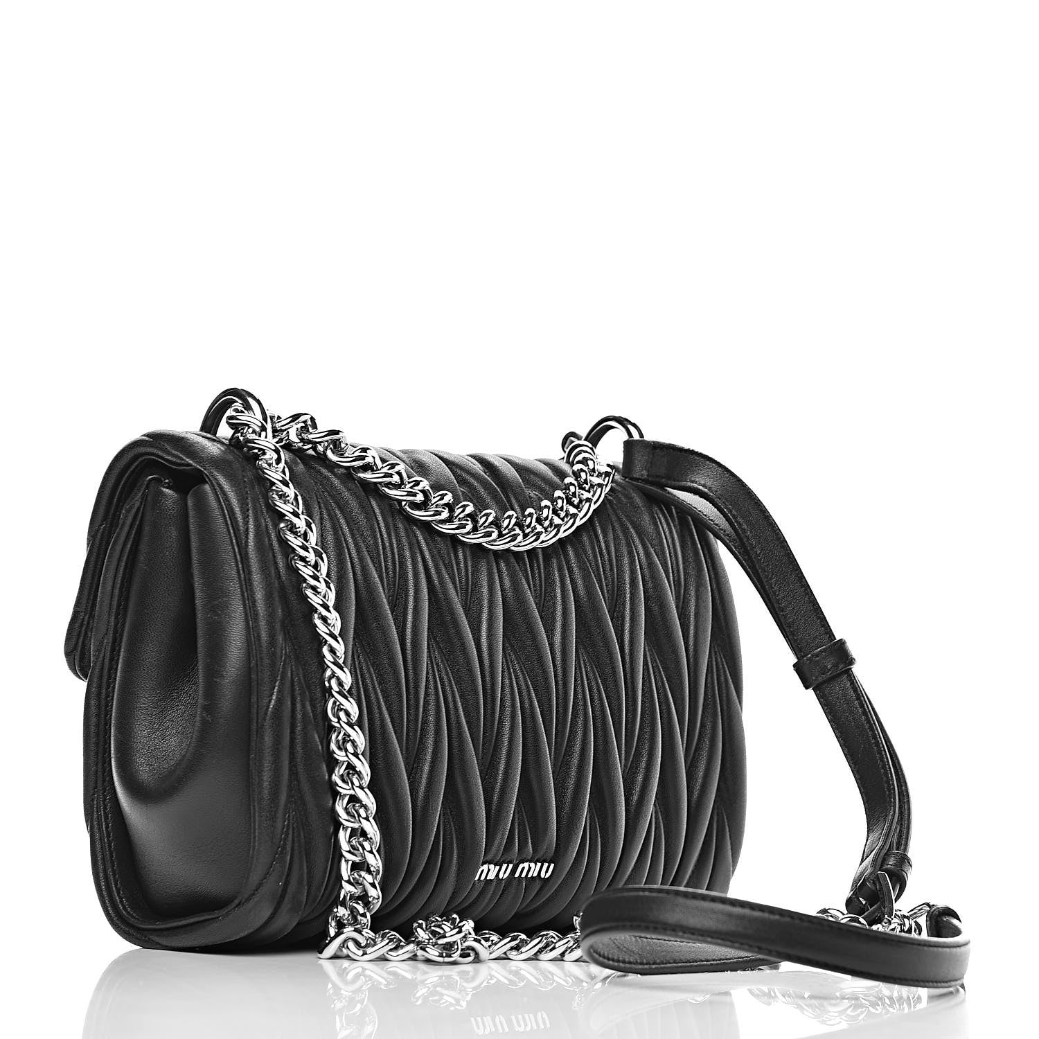 Miu Miu Nappa Matelasse Flap Black 3 of 11