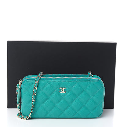 Chanel Caviar Quilted Small Clutch With Chain Turquoise 12 of 12