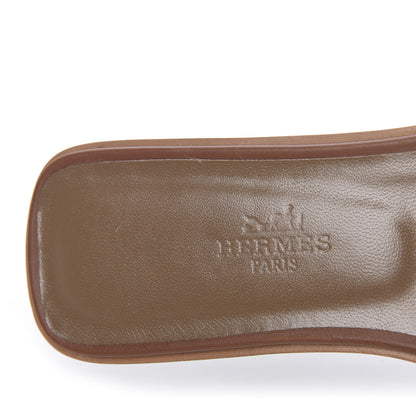 Hermes Box Calfskin Oran Sandals 36.5 Gold 7 of 9