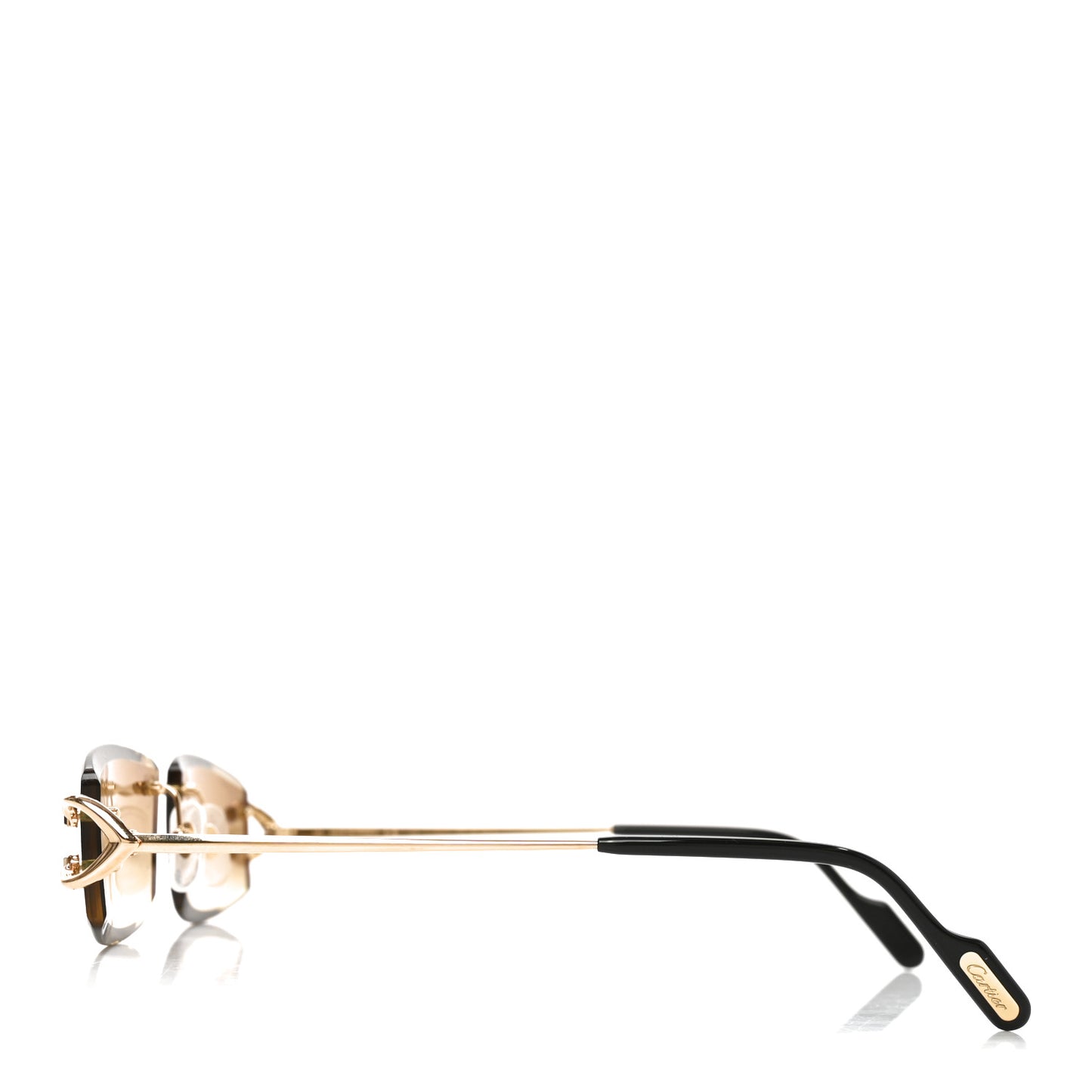 Metal Rimless C Decor Rectangular Sunglasses CT0465S Gold