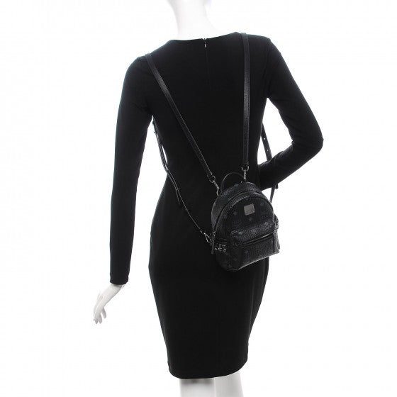 MCM Visetos Side Suds X-Mini Stark Bebe Boo Backpack Black 2 of 14