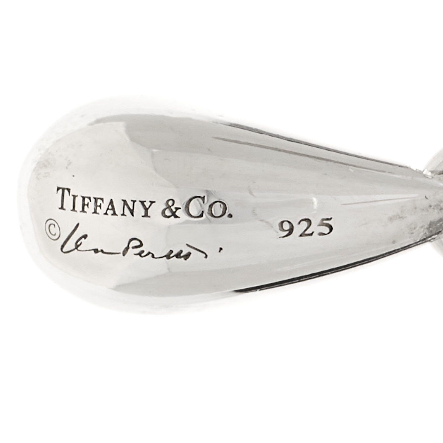 Tiffany Sterling Silver Elsa Peretti Teardrop Earrings 4 of 5