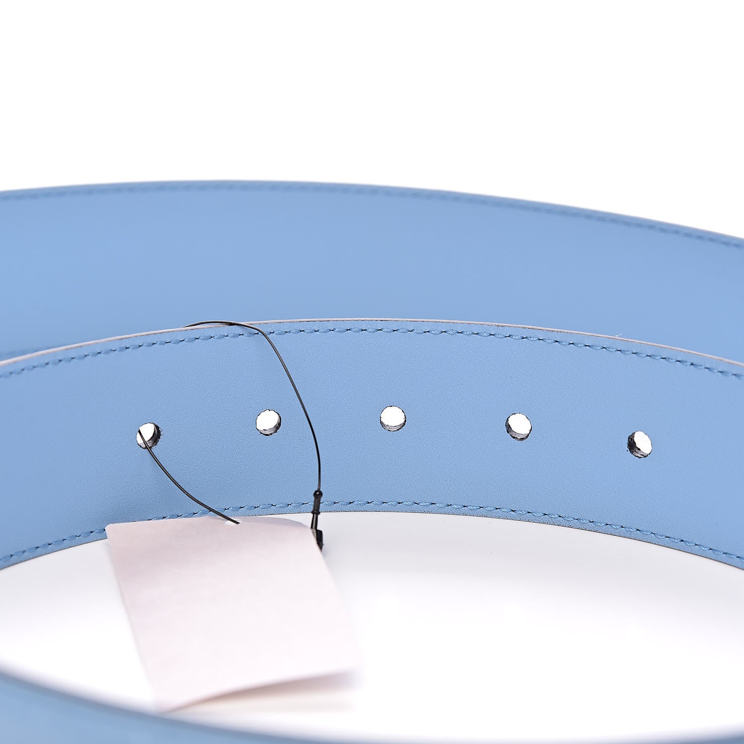 Gucci Soft Microguccissima Margaux Calfskin Belt 105 42 Mineral Blue 6 of 6