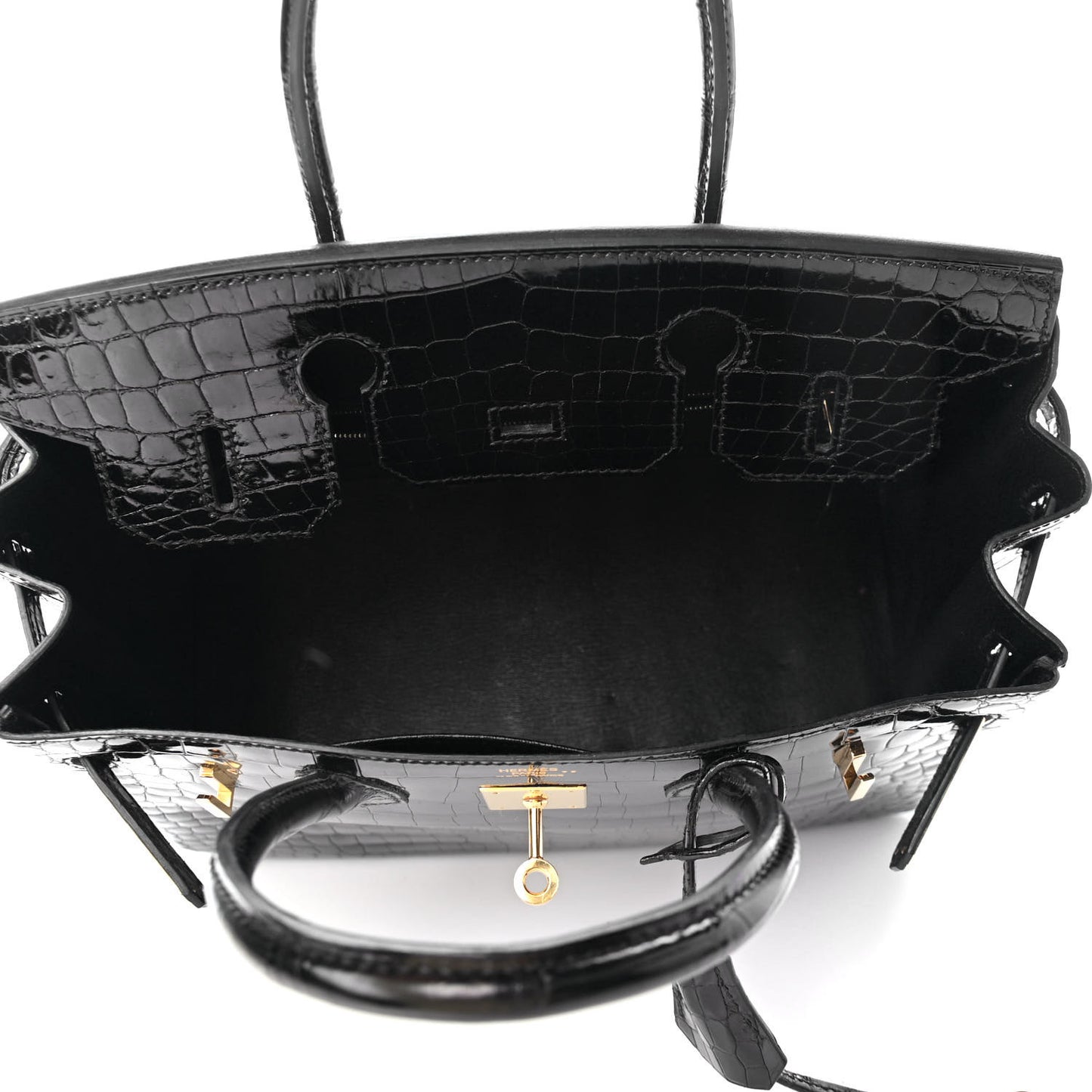 Shiny Niloticus Crocodile Birkin 30 Black