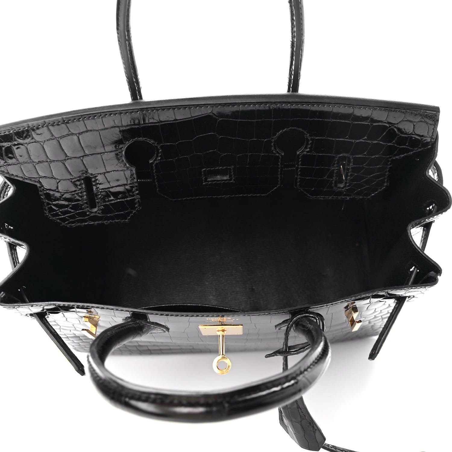 Hermes Shiny Niloticus Crocodile Birkin 30 Black 6 of 33