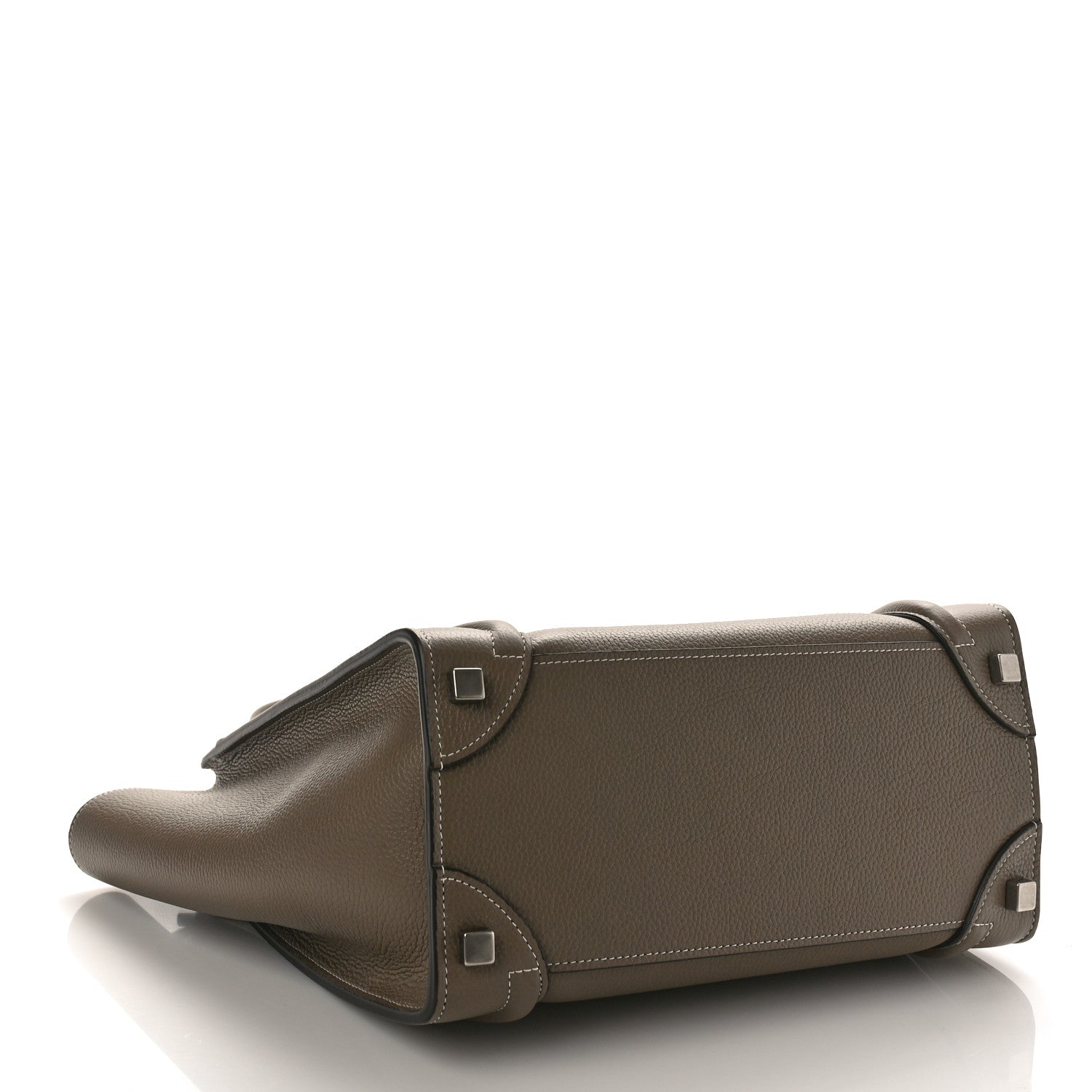Celine Drummed Calfskin Micro Luggage Souris 4 of 8