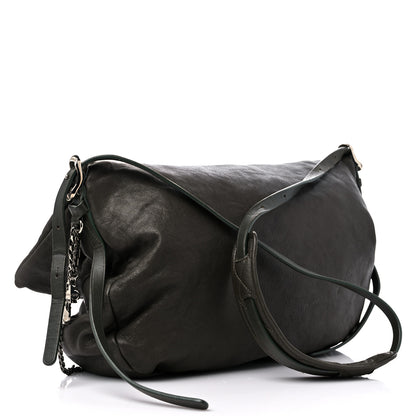 Jimmy Choo Soft Vachetta Small Biker Saddle Chain Satchel Green 2 of 20