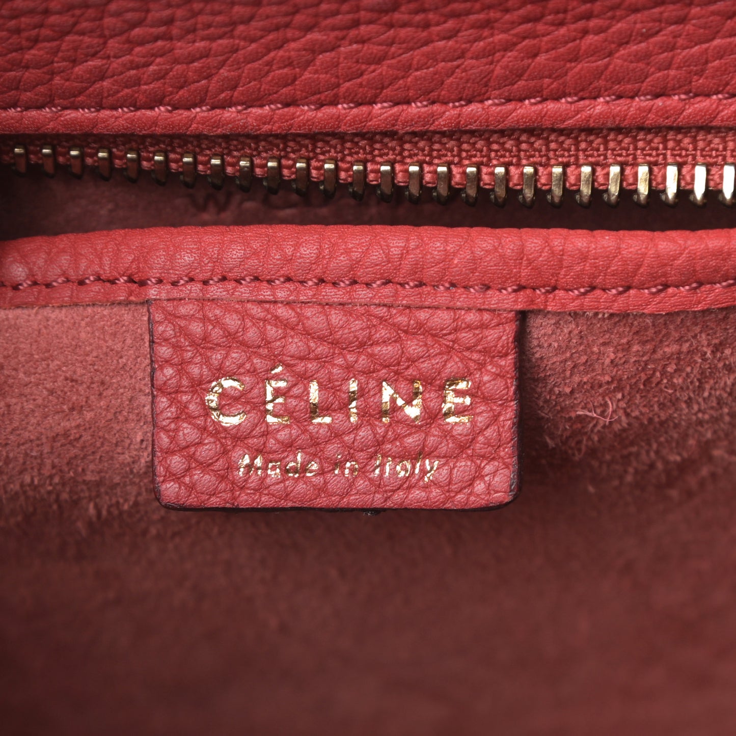Drummed Calfskin Nano Luggage Red