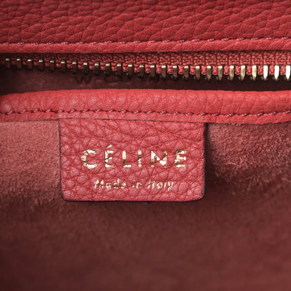 Celine Drummed Calfskin Nano Luggage Red 6 of 16