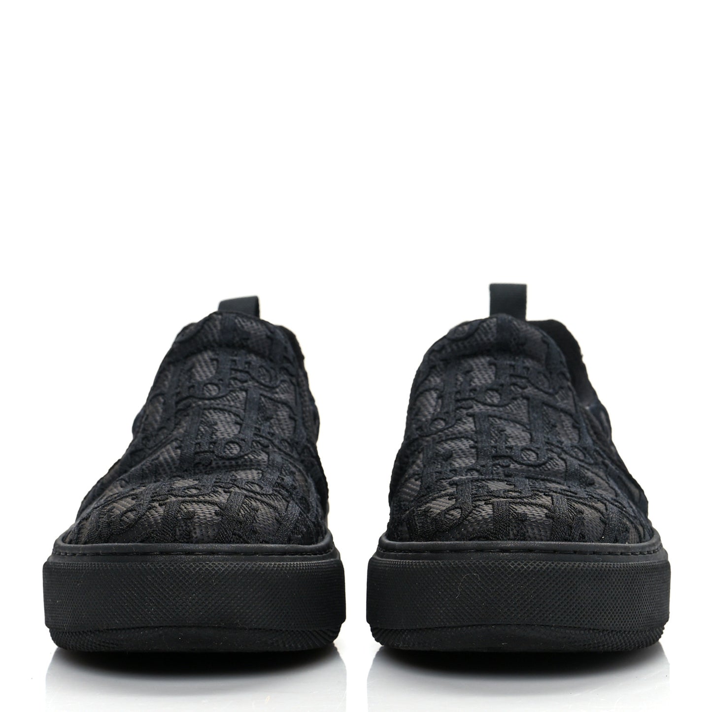 Shiny Technical Fabric Oblique Embroidered Womens Solar Slip On Sneakers 37.5 Black