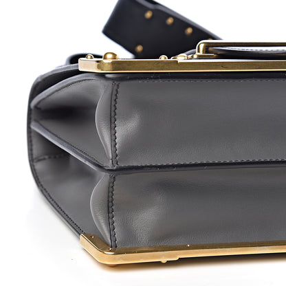 Prada City Calfskin Saffiano Cahier Bag Mercurio Black 7 of 9
