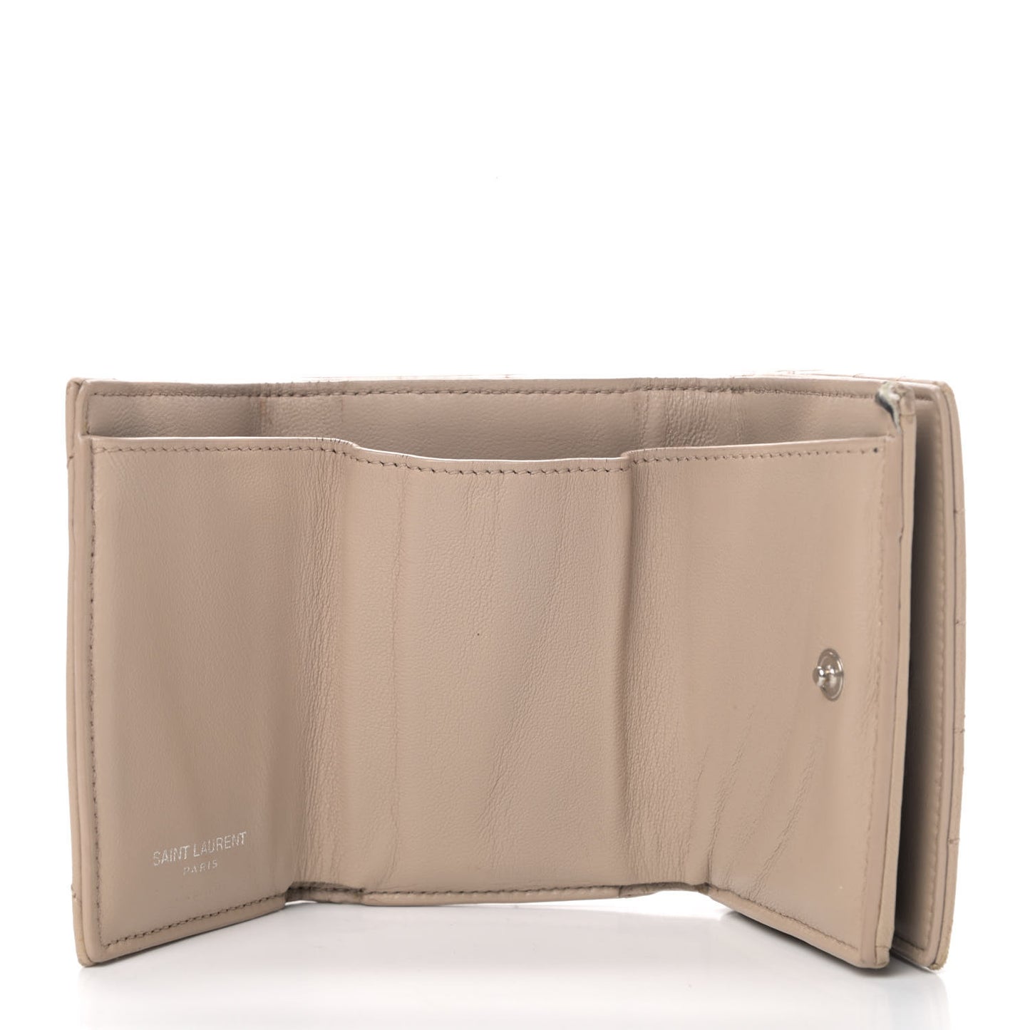 Lambskin Y Quilted Monogram Loulou Tiny Wallet Nude Powder