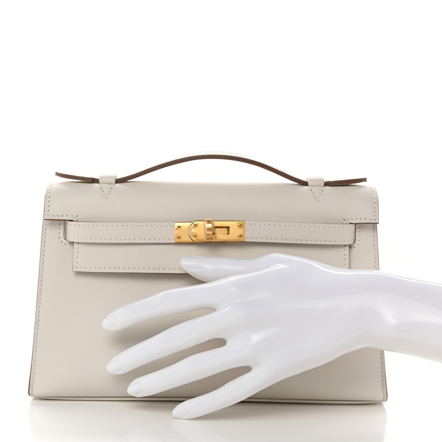 Hermes Swift Kelly Pochette Clutch Mushroom 2 of 10