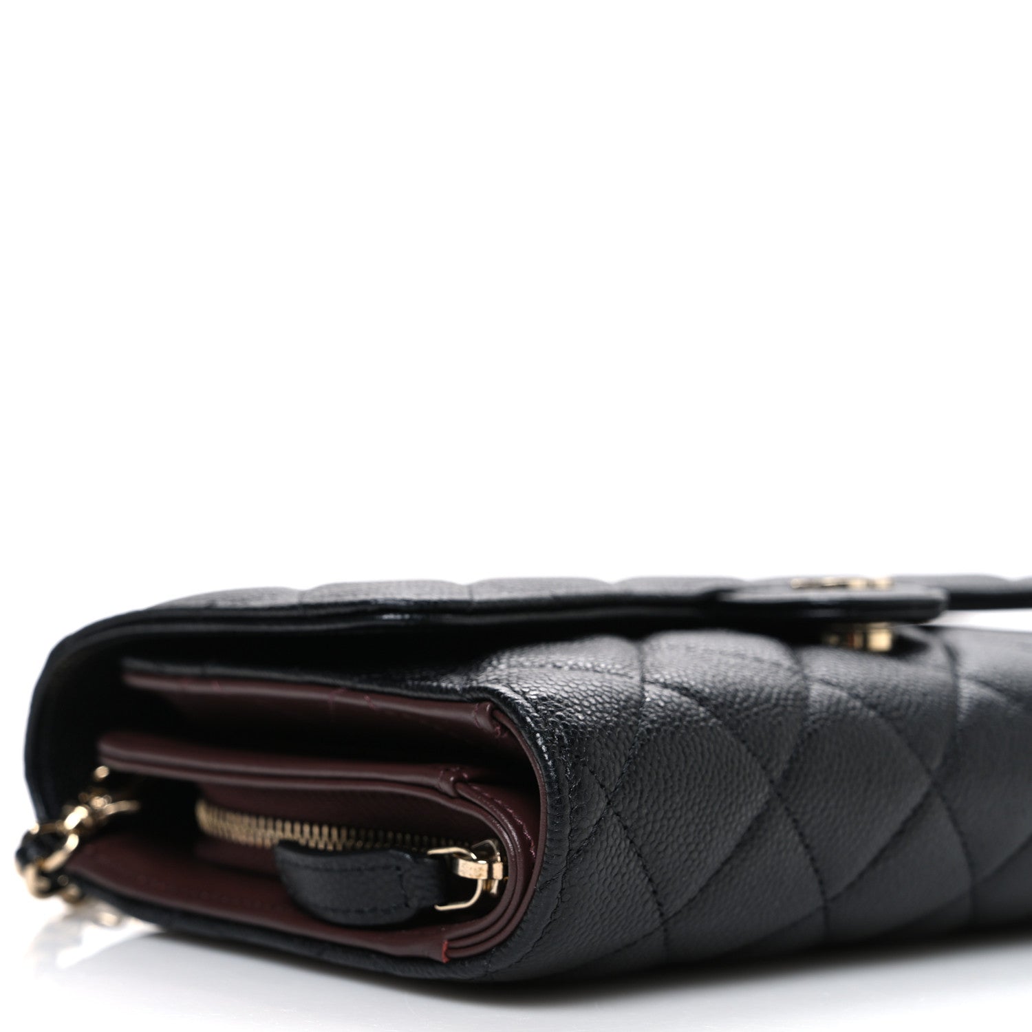 Chanel Caviar Quilted Compact Wallet On Chain WOC Black 10 of 12