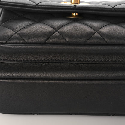 Chanel Calfskin Quilted Top Handle Flap Black 10 of 10