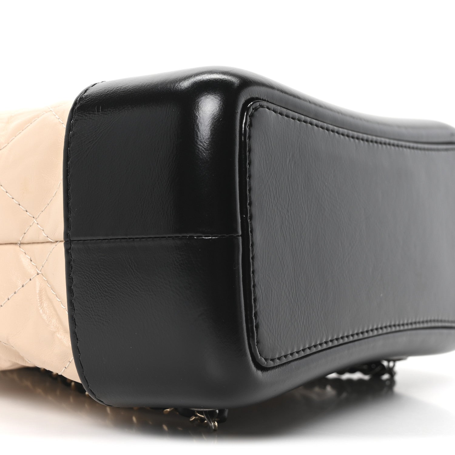 Chanel Aged Calfskin Quilted Small Gabrielle Backpack Beige Black 8 of 9