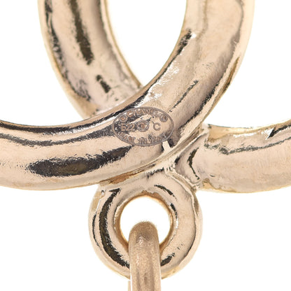 Chanel Pearl CC Double Heart Drop Earrings Gold 4 of 5