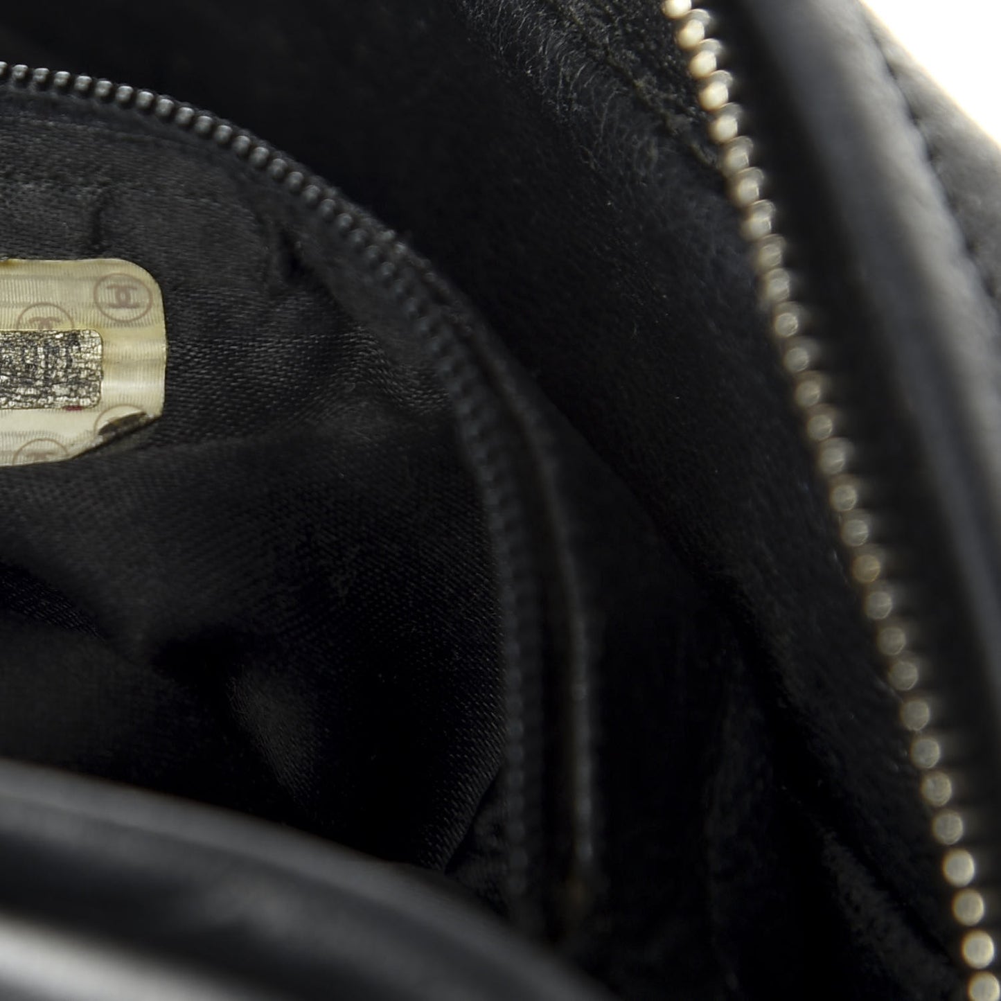 Lambskin Quilted CC Tassel Camera Case Black