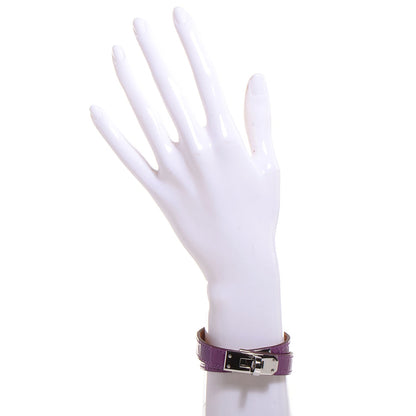 Hermes Shiny Alligator Kelly Double Tour Bracelet Small Violet 3 of 10