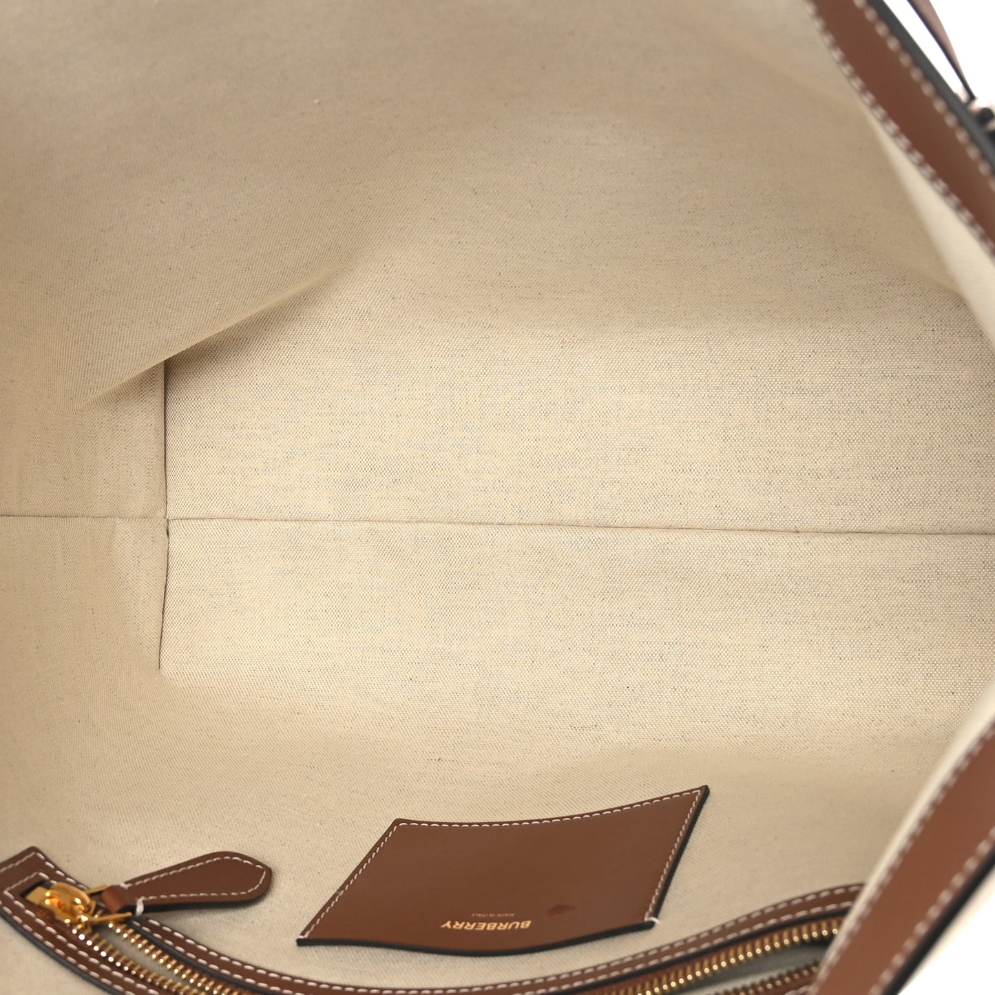 Calfskin Monogram Motif TB Medium Soft Tote Brown