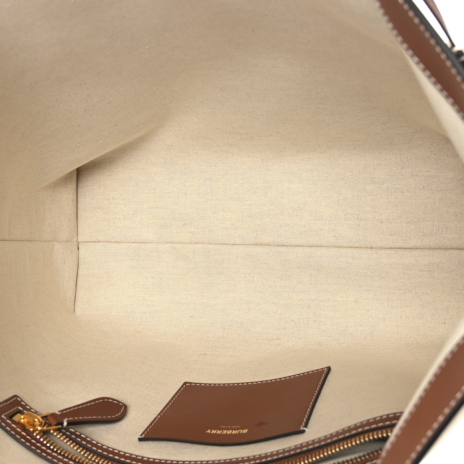 Burberry Calfskin Monogram Motif TB Medium Soft Tote Brown 5 of 10