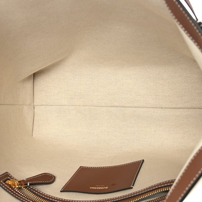 Burberry Calfskin Monogram Motif TB Medium Soft Tote Brown 5 of 10