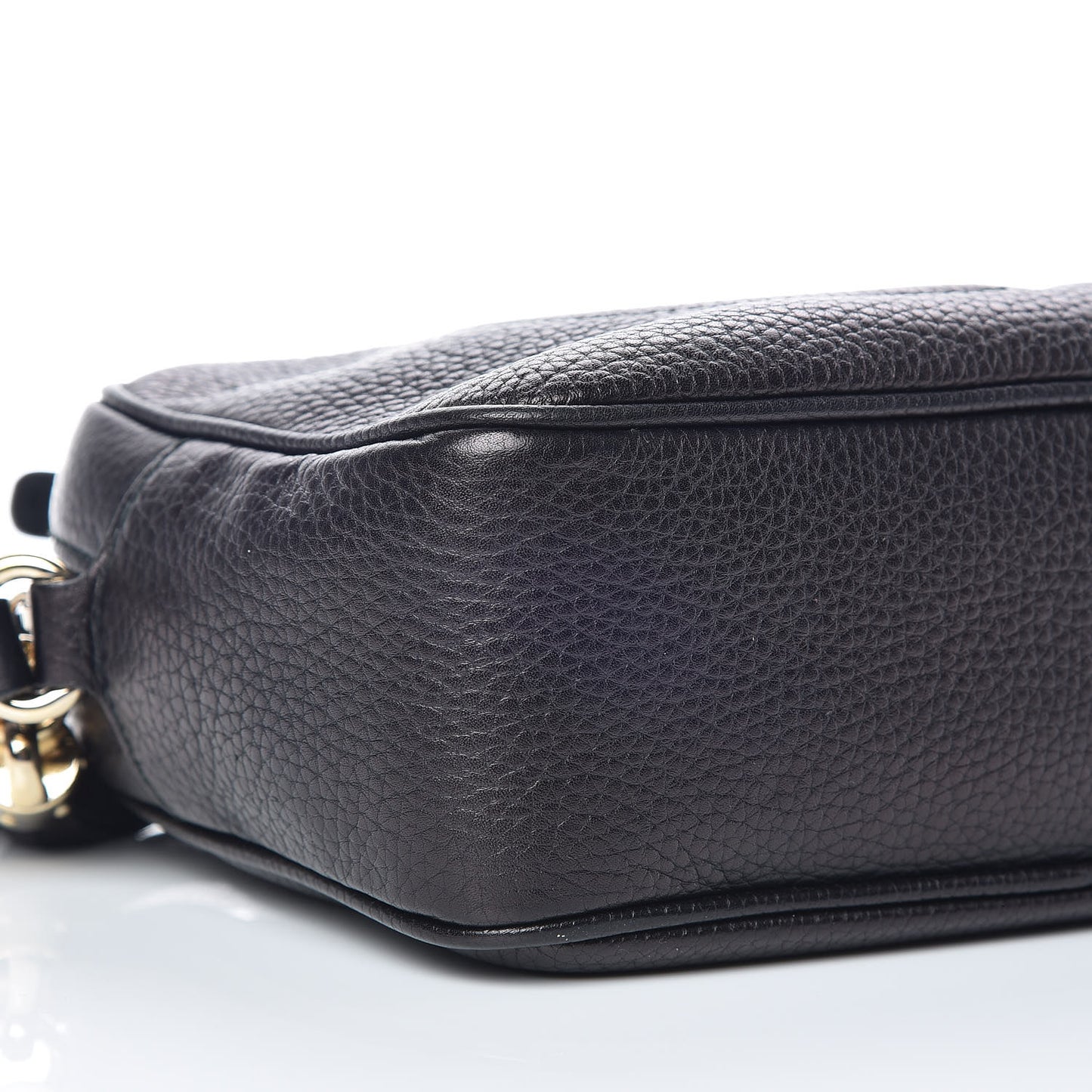 Pebbled Calfskin Small Soho Disco Bag Black