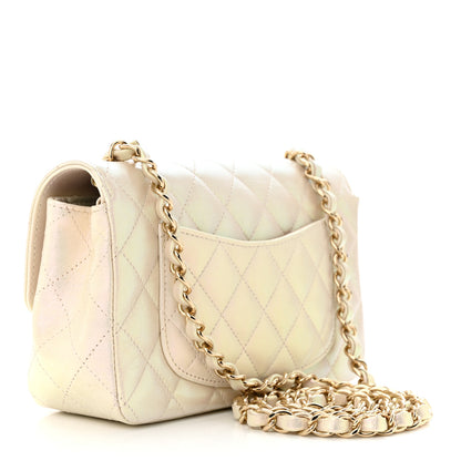 Chanel Iridescent Lambskin Quilted Mini Rectangular Flap Ivory 3 of 11
