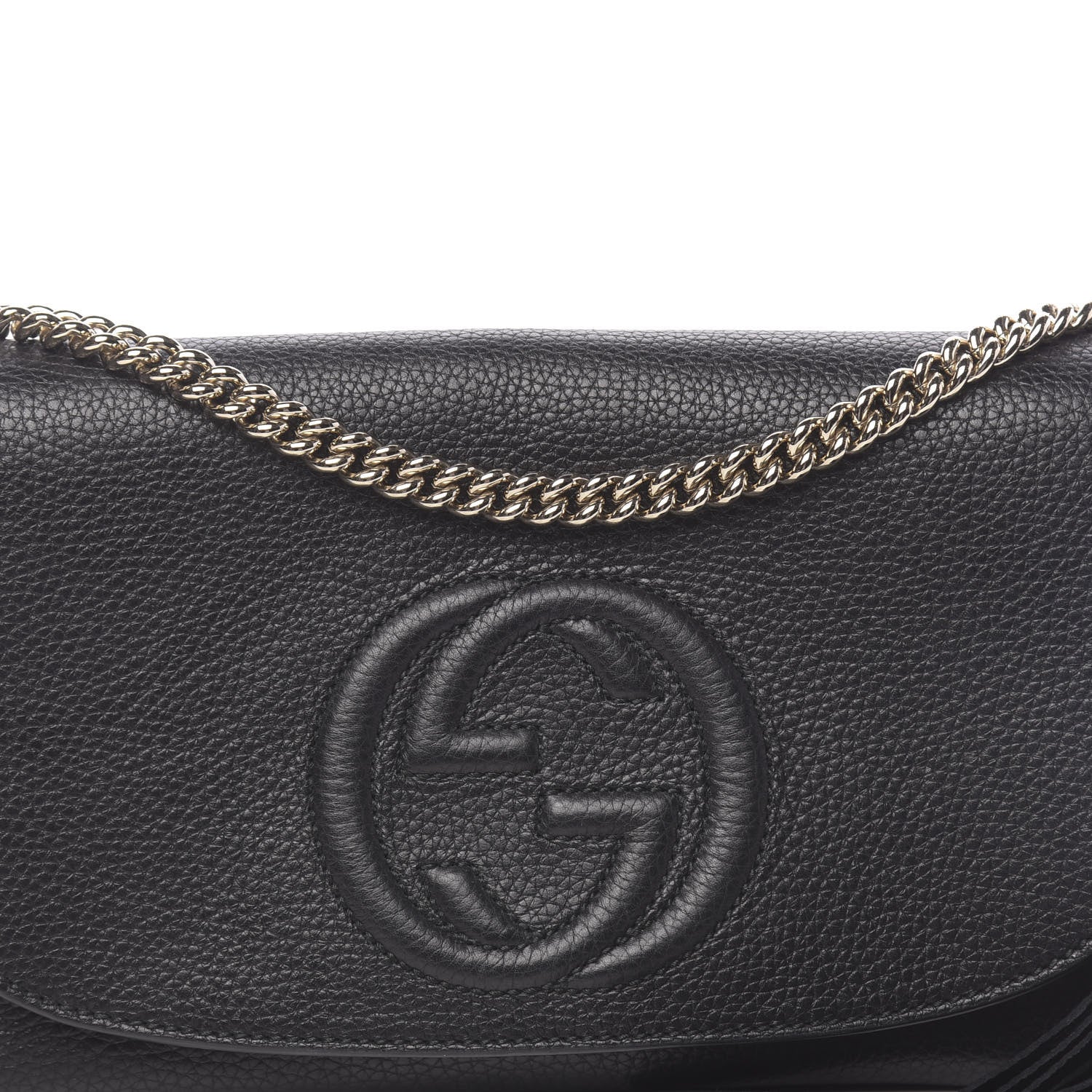 Gucci Pebbled Calfskin Medium Soho Flap Crossbody Black 11 of 11