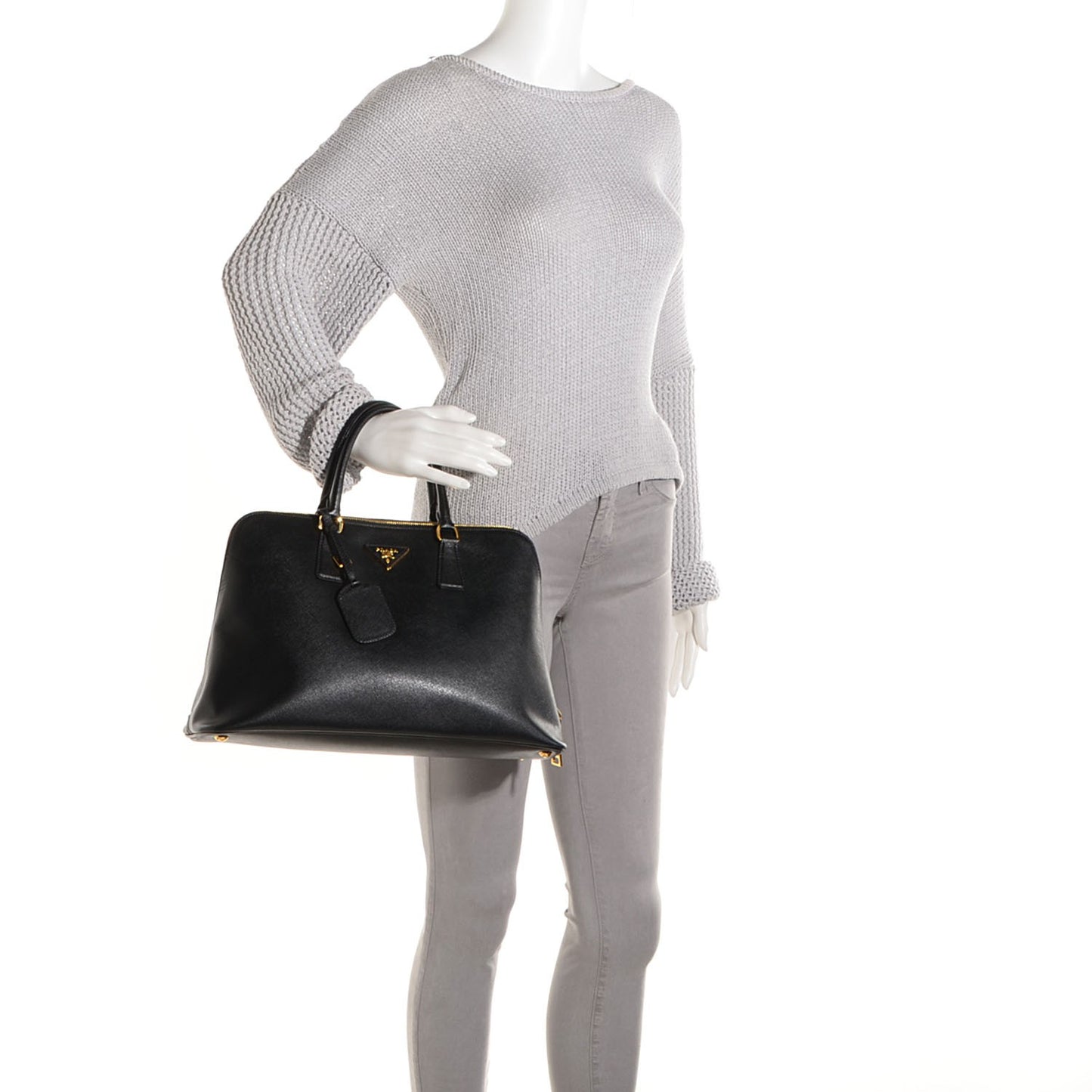 Saffiano Lux Medium Promenade Tote Black
