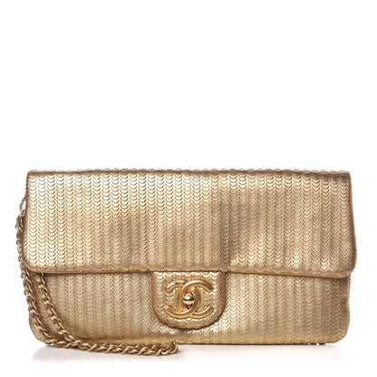 Chanel Metallic Lambskin Laser Cut Wristlet Gold 1 of 7
