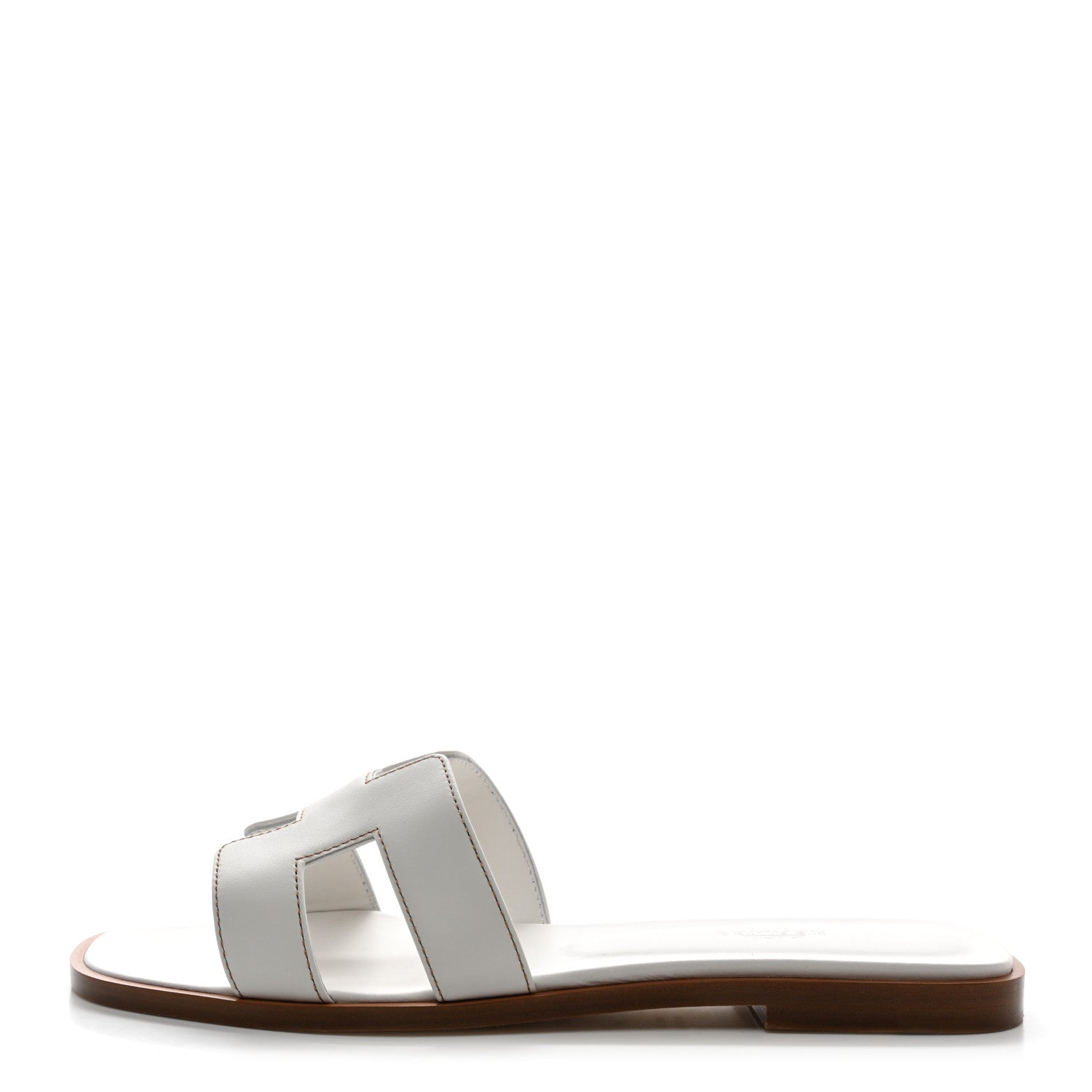 Hermes Box Calfskin Oran Sandals 38 White 1 of 8