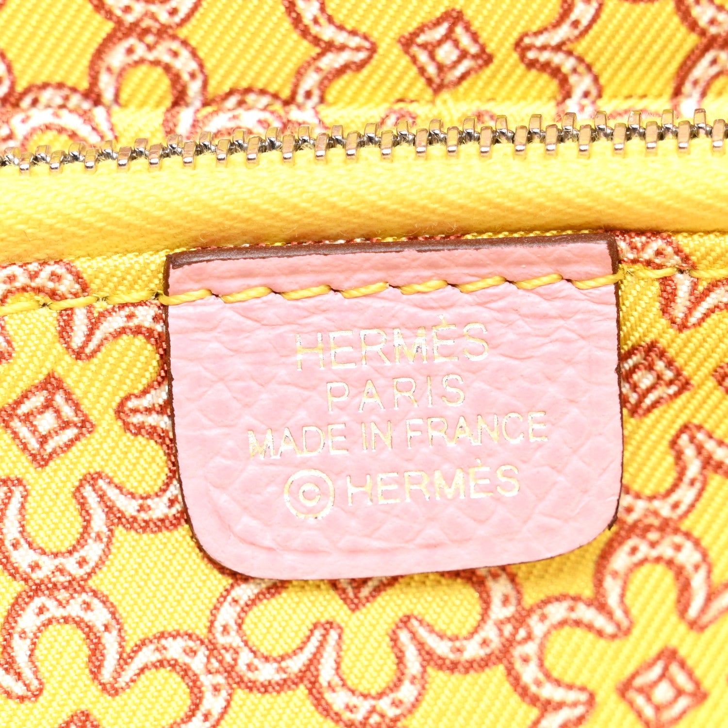 Hermes Epsom Silk'In Wallet Mauve Sylvestre Jaune Citron Cuivre 6 of 8