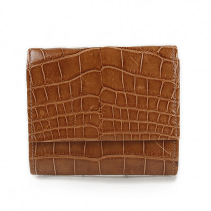 Burberry Crocodile Compact Wallet Cognac 1 of 8