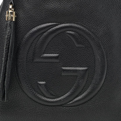 Gucci Pebbled Calfskin Medium Soho Shoulder Bag Black 8 of 10
