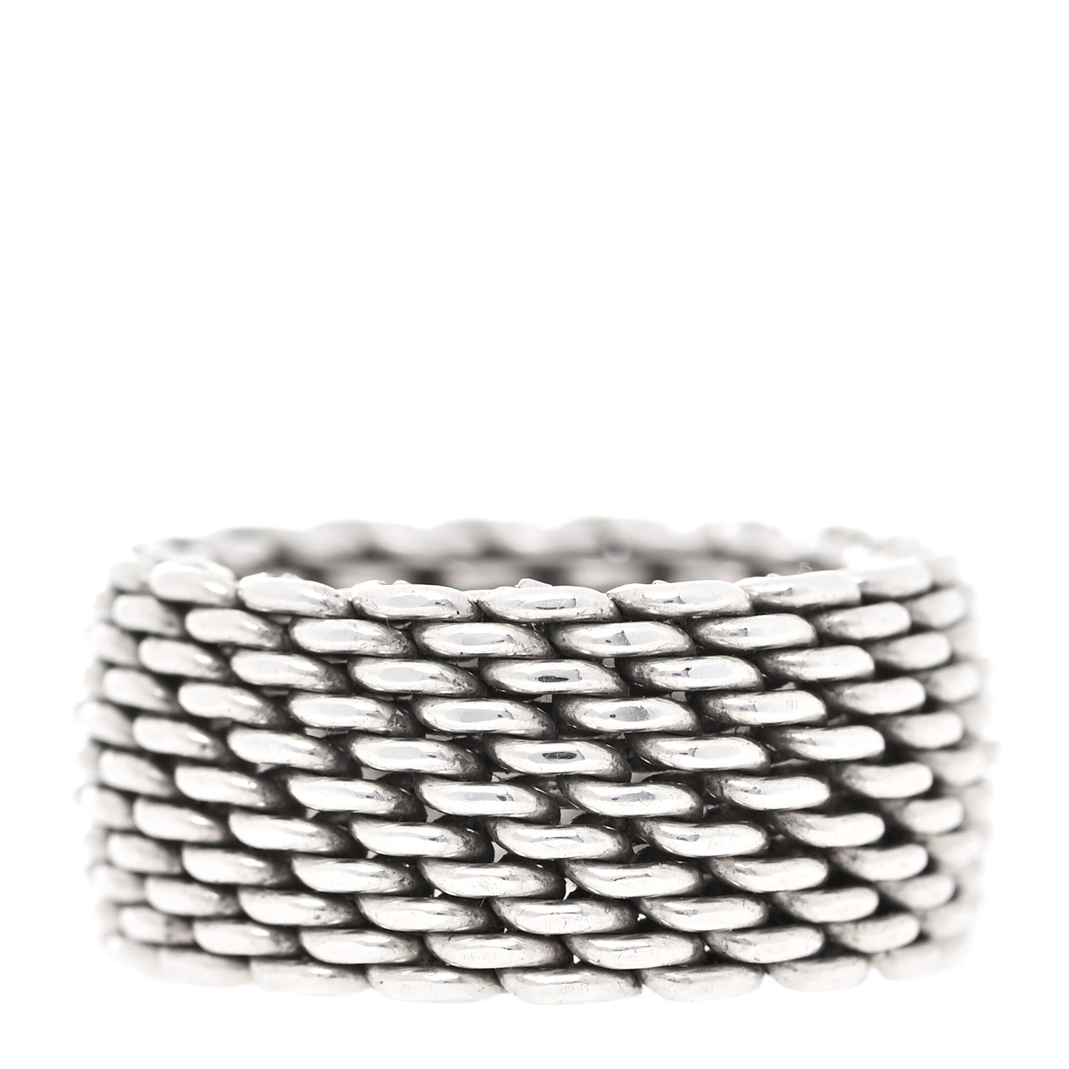 Tiffany Sterling Silver Somerset Mesh Ring 53 6.5 1 of 4