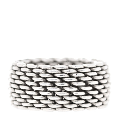 Tiffany Sterling Silver Somerset Mesh Ring 53 6.5 1 of 4
