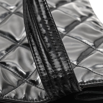 Chanel Patent Quilted Expandable CC Shoping Tote Black 9 of 11