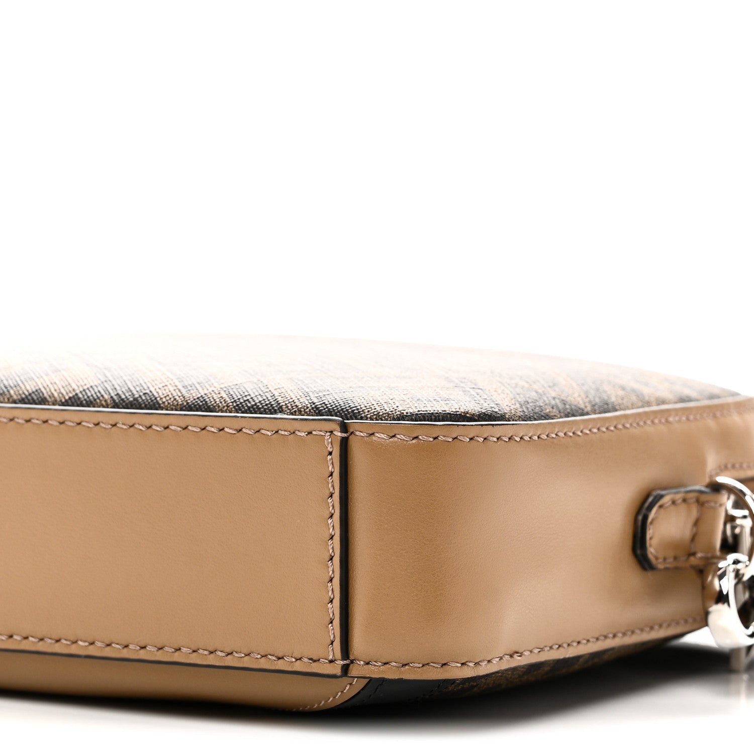 Fendi Glazed Fabric Vitello Cover FF 1974 Diagonal Bi-Color Medium