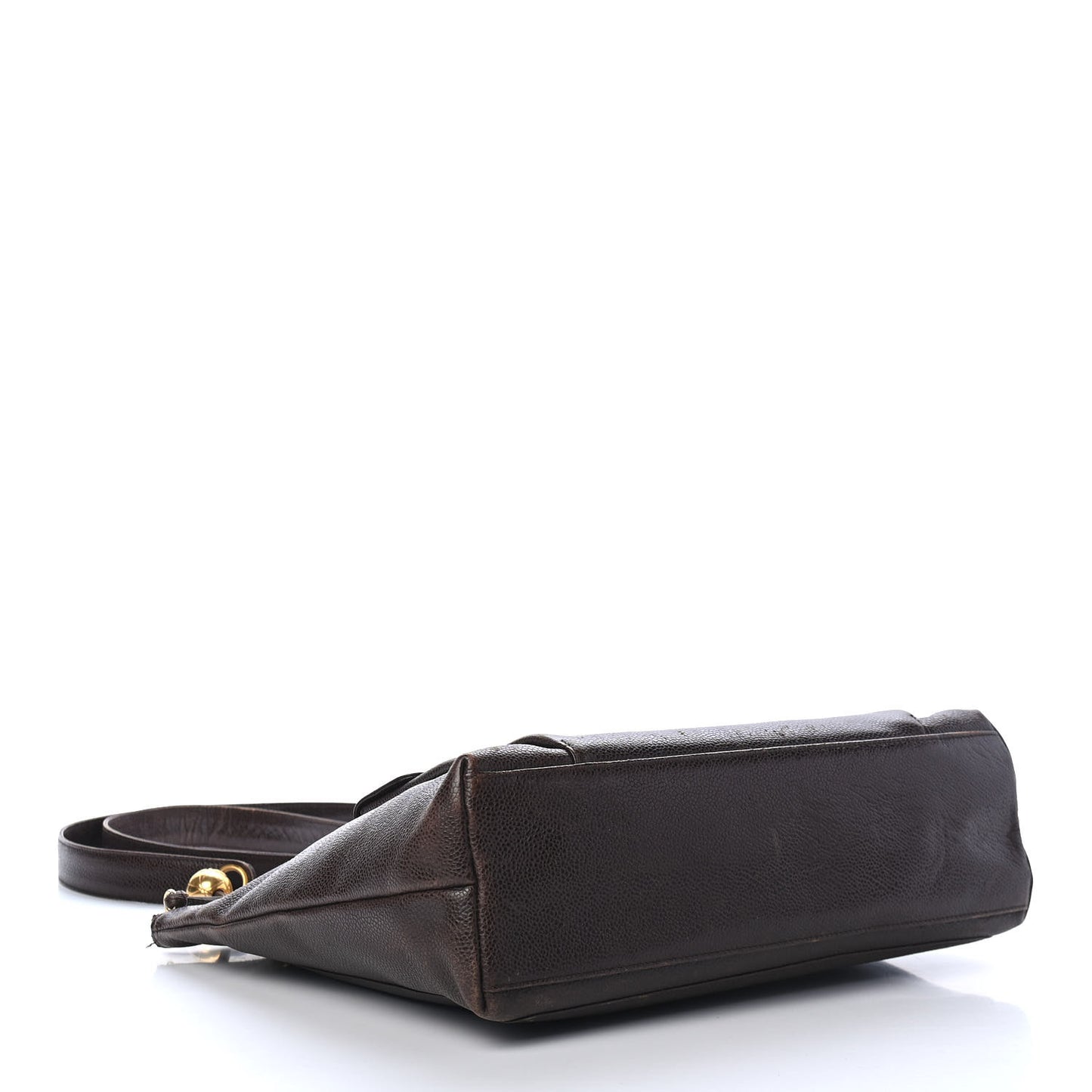 Caviar Flap Shoulder Bag Brown
