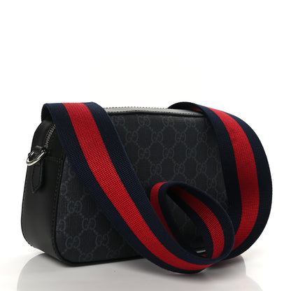 Gucci GG Supreme Monogram Web Shoulder Bag Black Grey 3 of 9