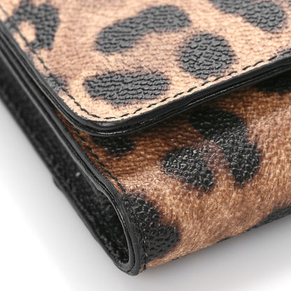Dolce & Gabbana Dauphine Leopard Print Mini Miss Sicily Chain Phone Case Wallet Brown Black 8 of 9