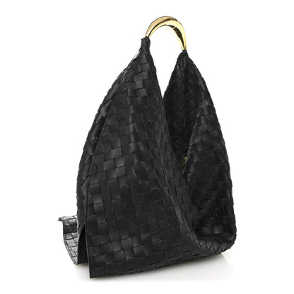 Bottega Veneta Nappa Intrecciato Foulard Hobo Bag Black 2 of 10