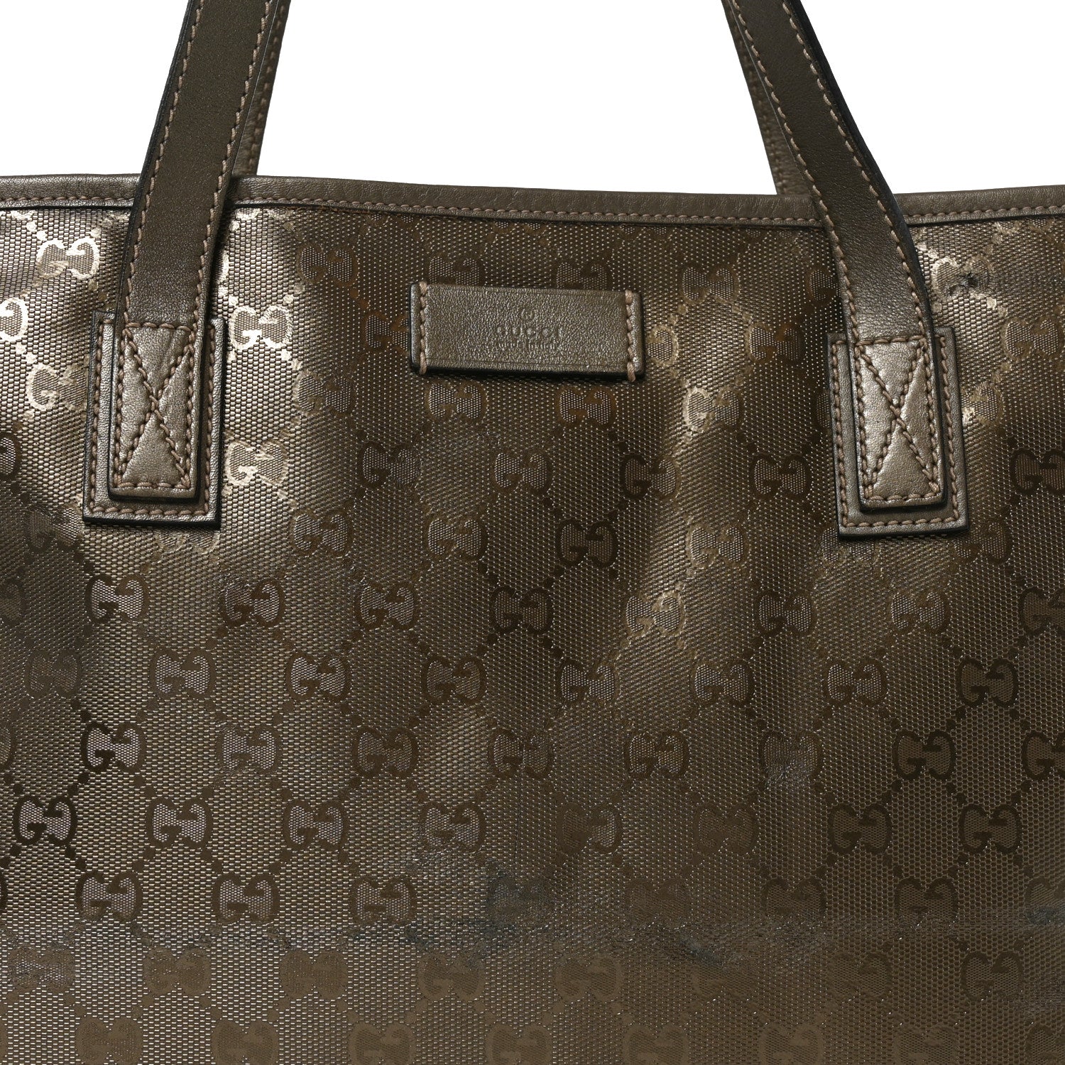 Gucci Imprime Monogram Medium Zippered Shopping Tote Pewter 8 of 10