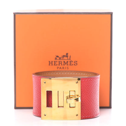 Hermes Epsom Kelly Dog Bracelet Rouge Casaque 6 of 6